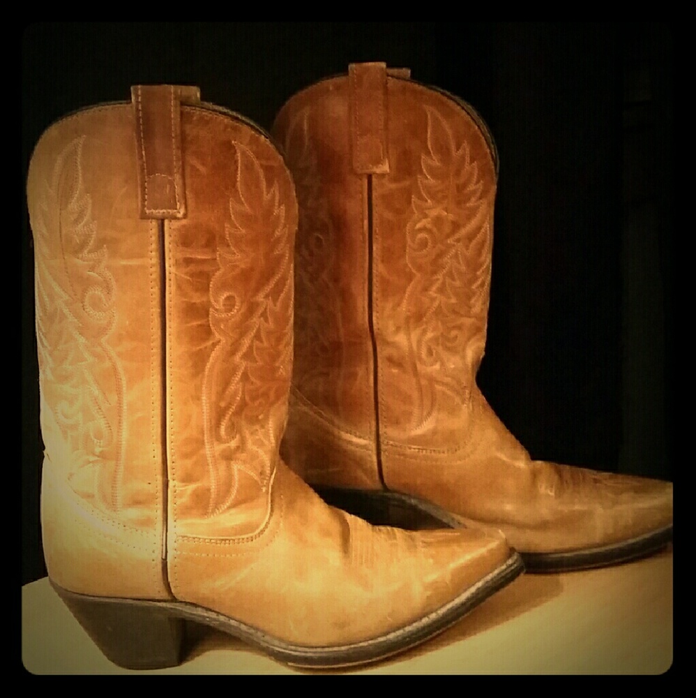 Distressed Leather Laredo Cowboy Boots